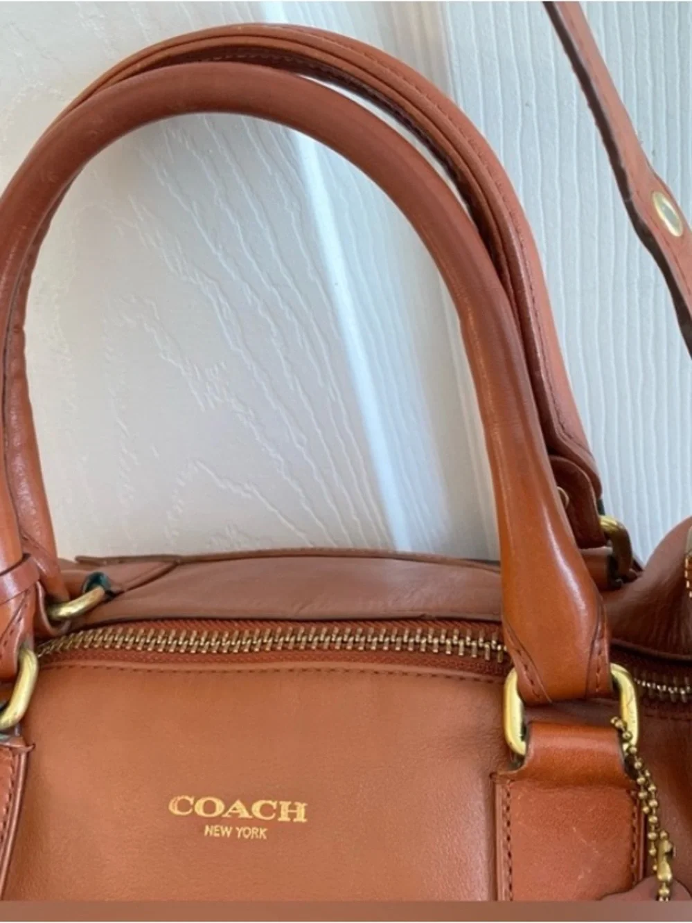 COACH Molly East West Satchel Leather Medium Bag